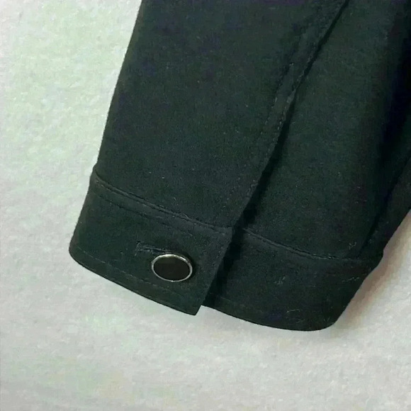 Chico's Women's Ponte Jacket Size 3 (XL16) Black Removable Collar Button Front - Picture 6 of 10